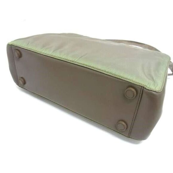 Prada - Iridescent Olive Green & Grey Leather Structured Shoulder Bag VGUC, VTG - Picture 4 of 12